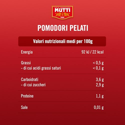 MUTTI - Pomodori Pelati, 400g, Confezione da 6 unità