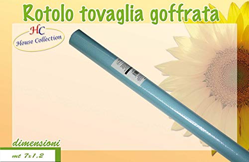 Rotolo, tovaglia , goffrata, celeste, 7 metri, 120 cm