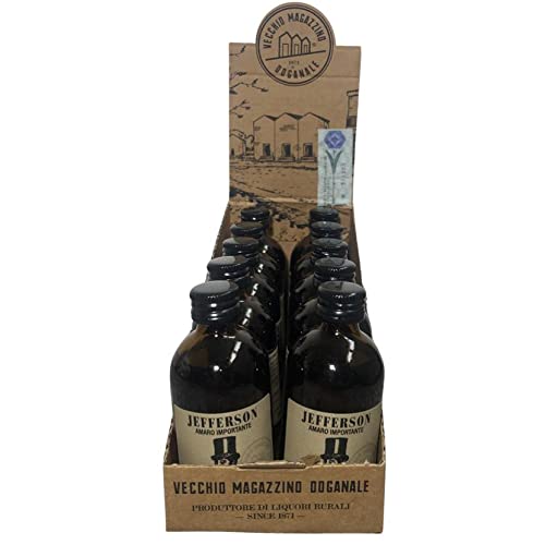 VECCHIO MAGAZZINO DOGANALE JEFFERSON AMARO IMPORTANTE MIGNON MINIATURE 5 CL - 10 BOTTIGLIETTE