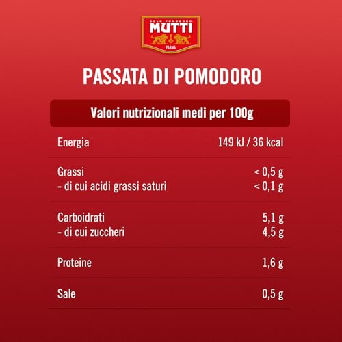 MUTTI - Passata di Pomodoro, 800g, Confezione da 6 unità