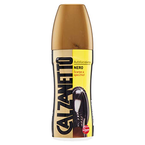 Calzanetto Trattamento Liquido Autolucidante per Calzature in Pelle, Nero, 75ml