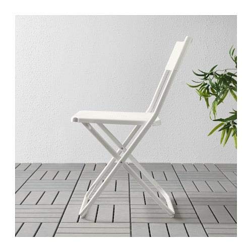 Ikea Fejan, sedia pieghevole per esterni, colore: bianco