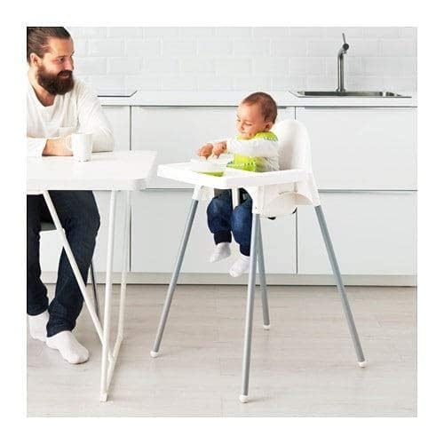 IKEA Seggiolone ANTILOP, bianco, portata max 15 kg, portatile, pieghevole, per bambini, età da 6 mesi a 3 anni