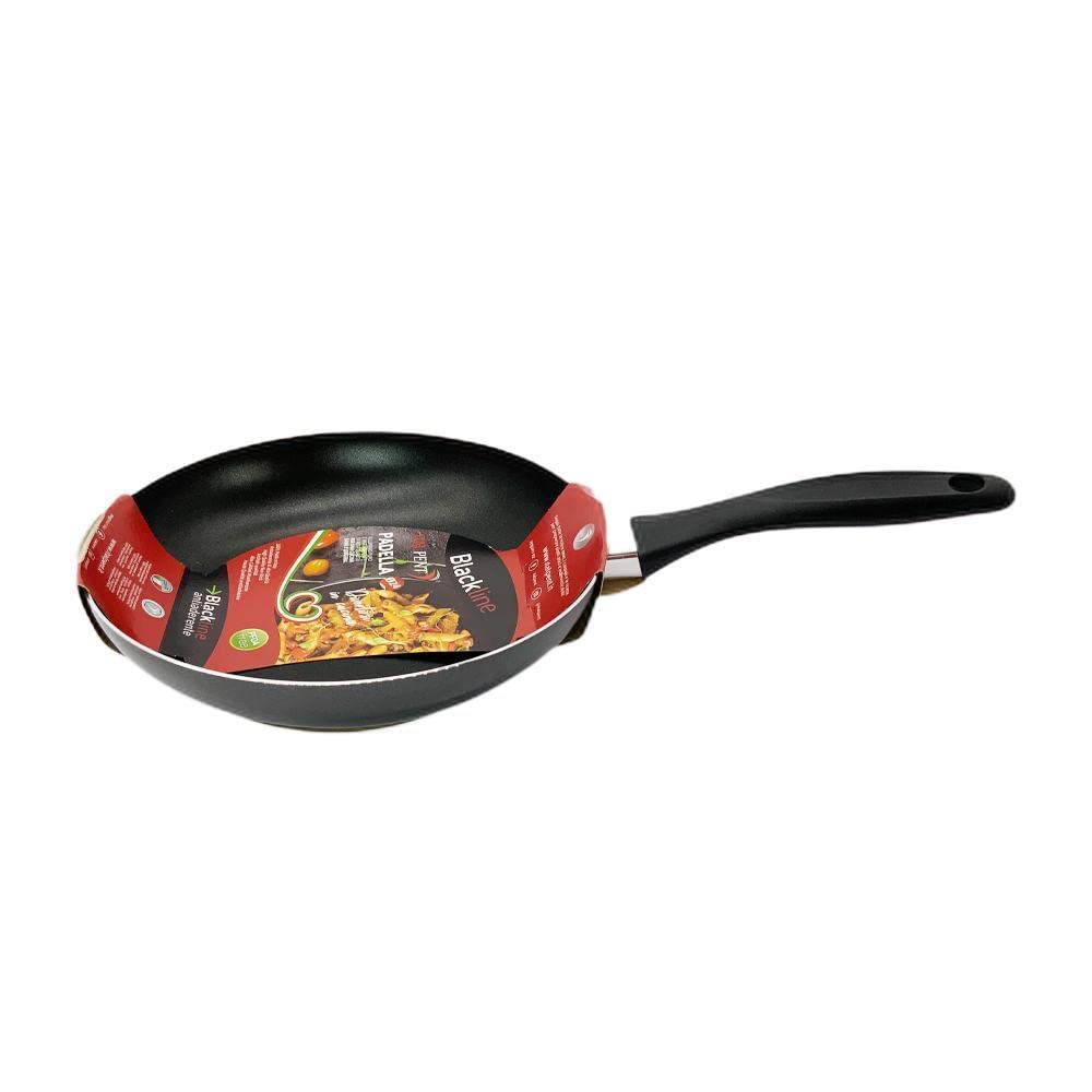BLACK LINE PADELLA ALLUMINIO ANTIADERENTE 24 CENTIMETRI CON SPESSORE 2 MILLIMETRI E MANICO COLORE NERO