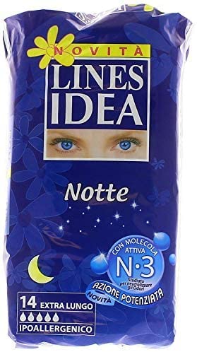 24 x LINES IDEA NOTTE Assorbente Ipoallergenico 14 Pezzi