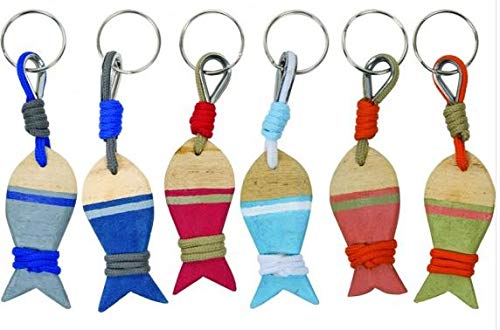 PORTACHIAVI IN Legno Galleggiante “PESCIOLINO” Vari Colori con redancia