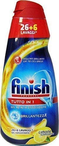 7 x FINISH Lavastov.Tutto In 1 Gel Limone 26+6=32 Lavaggi 650 Ml