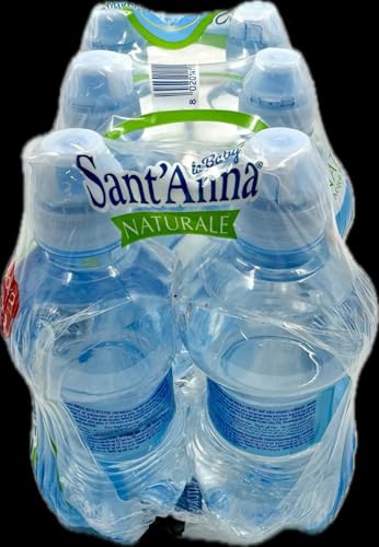 Sant'Anna - La Baby - Blister d'Acqua Minerale Naturale - Con Tappo Thumbs Up per Bere più Facilmente - Confezione da 6 Bottigliette di Plastica da 0.25 Litri