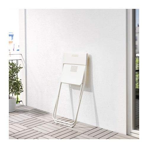 Ikea Fejan, sedia pieghevole per esterni, colore: bianco