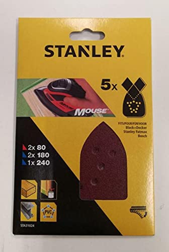 STANLEY STA31024-XJ 5 Fogli abrasivi a grana mista