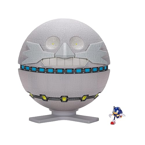 Sonic The Hedgehog Death Egg Playset, Personaggio Articolato 6 cm, Grande Stazione Spaziale, Alta 30 cm, Diventa un Playset da Battaglia, Bambini e Collezionisti