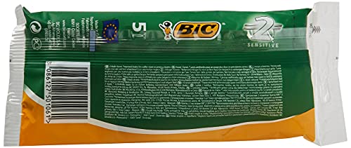 Set 20 BIC 2 Bilama Sensitive 5 Verde Rasoio Rasatura Viso E Corpo