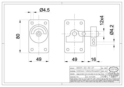 IBMF - Catenacci Libero Occupato ART. 37 IBFM in acciaio nichelato