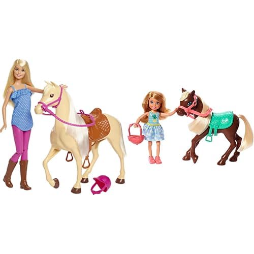 Barbie Bambola con Cavallo e Accessori, Giocattolo per Bambini 3+ Anni, FXH13