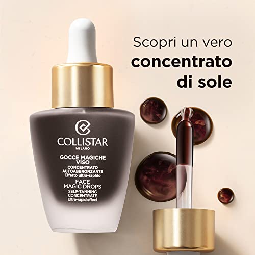 Collistar Gocce Magiche für das Gesicht, Selbstbräunungskonzentrat mit ultraschneller Wirkung, intensive, natürliche und strahlende Bräune in weniger als einer Stunde, ohne Flecken, 30 ml (1er Pack)