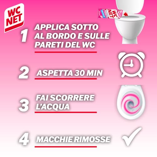 Wc Net - Candeggina Gel Profumata, Detergente per Sanitari e Superfici, Azione Sbiancante e Igienizzante, Fragranza Flower Fresh, 700 ml x 4 Confezioni