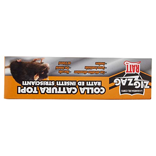 Zig Zag, Ratt Colla per topi, Topicida, Colla Ratticida con Attrattivo alimentare, Inodore, Non cola, Non velenosa, per uso Interno ed Esterno, 135 gr
