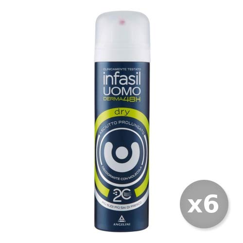 Set 6 INFASIL Deodorante Spray Uomo DRY 150 Ml. Cura del corpo