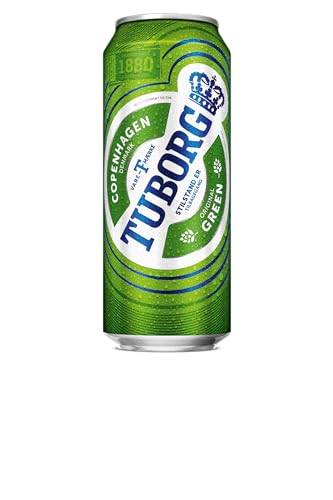 Tuborg, Cassa con 24 Lattine da 50cl, Birra Lager, Gusto Fresco e Dissetante, Gradazione Alcolica 5.0% Vol