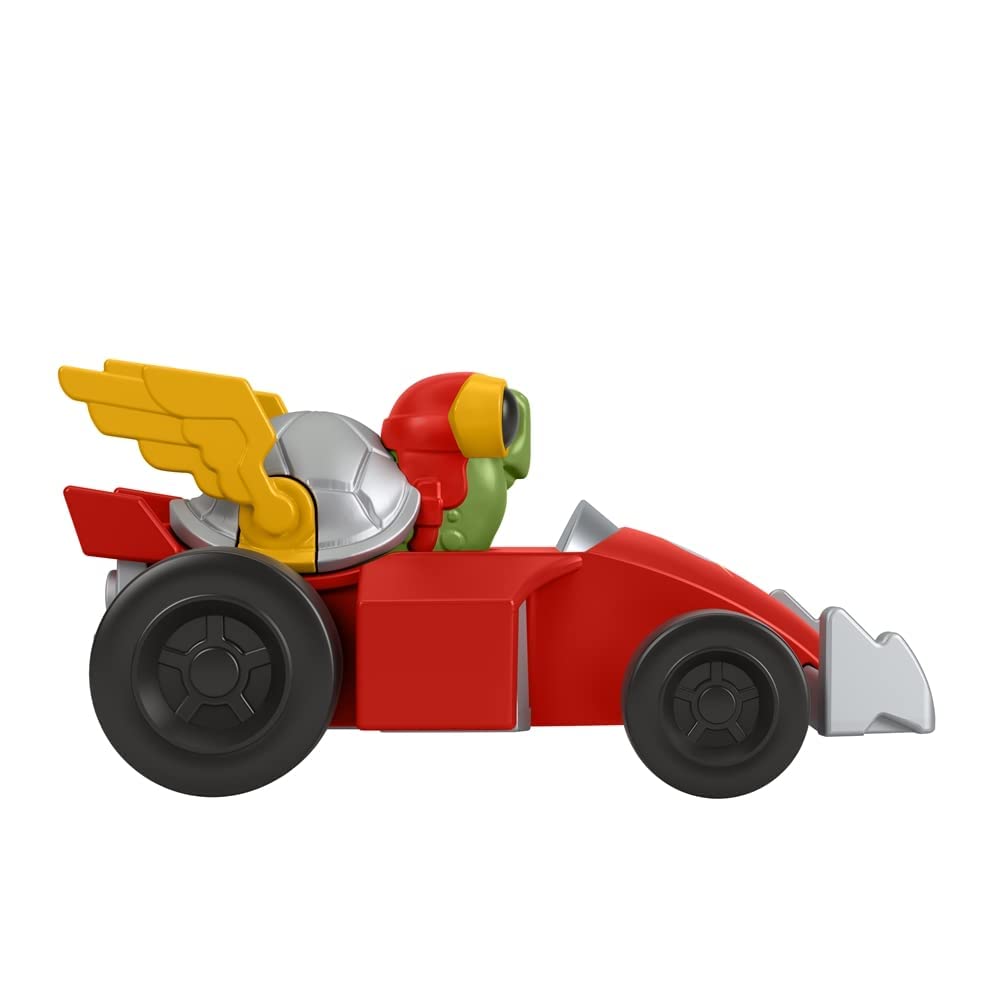 Fisher-Price - Veicoli supereroi in metallo pressofuso ispirati al film DC League of Superpets - Merton la tartaruga in auto da corsa rossa