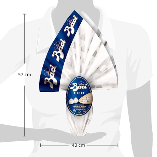 BACI PERUGINA Uovo di Pasqua 2025 Cioccolato Bianco con Sorpresa e 4 Cioccolatini 265g