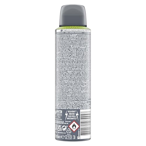 Dove Deodorante Dove Men + Care Sport Fresh Spray Advanced Care, Deodorante Uomo, con 1/4 Crema Idratante, Formula Idratante e Delicata sulla Pelle, Protezione Fino a 72 Ore, 150 ml