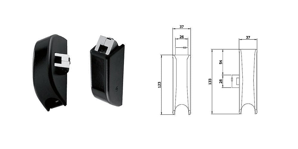 Coppia Scrocchi 'Push' Chiusura Verticale Superiore E Laterale Inferiore.