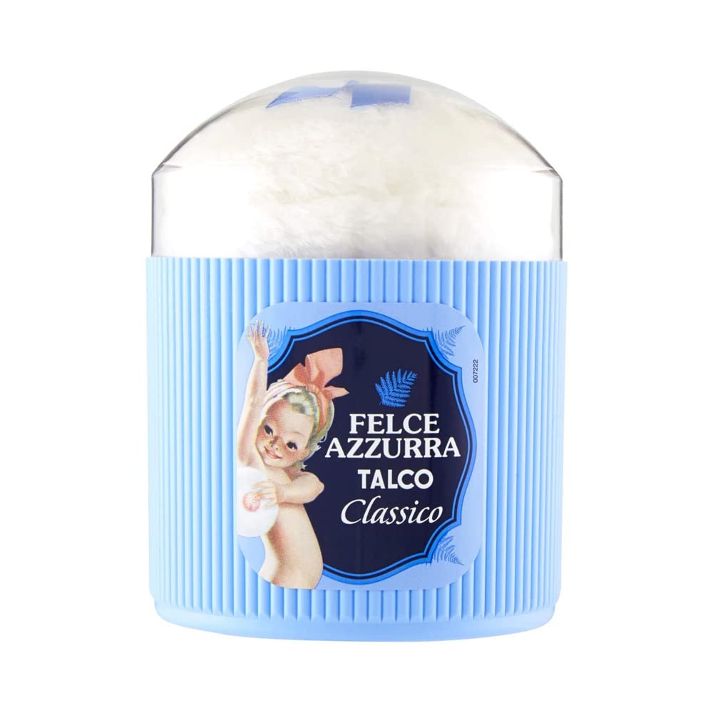PAGLIERI Felce Azzurra Classico Polvere per il corpo con spugne, 250 g