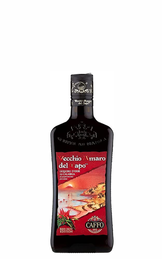 VECCHIO AMARO DEL CAPO RED HOT EDITION PEPERONCINO 5 cl/LIQUORE MIGNON DA COLLEZIONE VETRO