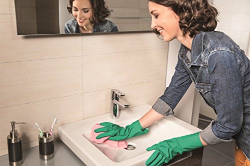 Vileda Dermo Plus Guanti Casalinghi in Nitrile, Verde