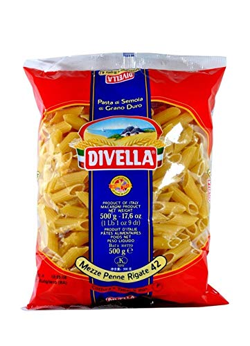 DIVELLA PASTA DI SEMOLA DI GRANO DURO MEZZE PENNE RIGATE 42 GR 500 X 24