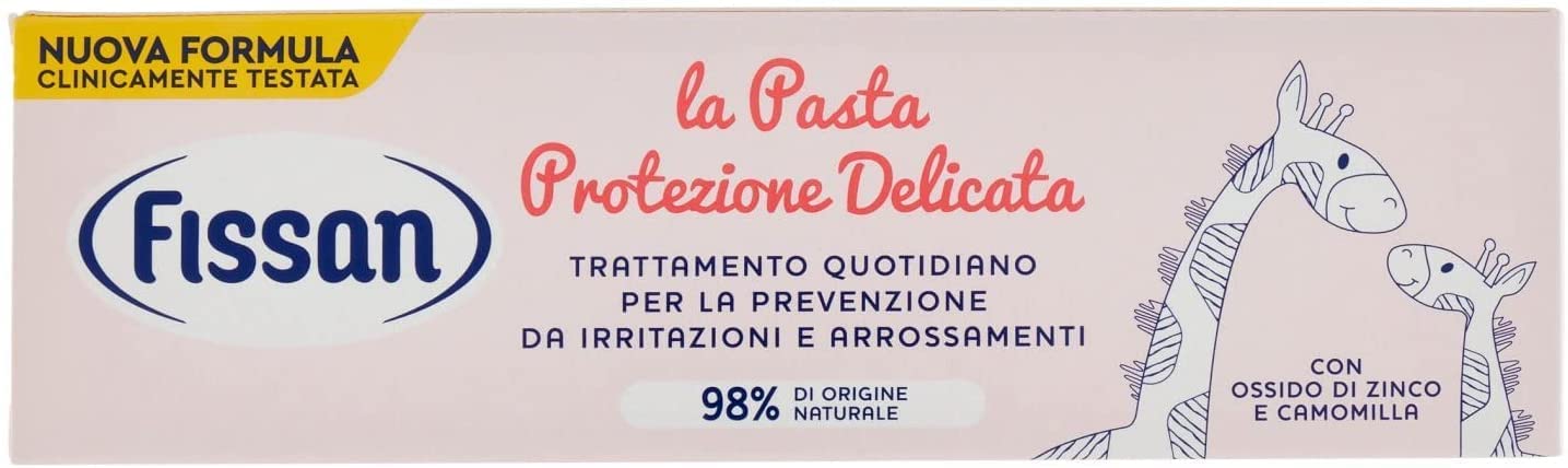 FISSAN Pasta Protezione Delicata - Trattamento Quotidiano per Prevenzione da Irritazioni e Arrossamenti - Clinicamente Testato - 98% Origine Naturale - Con Ossido di Zinco e Camomilla - 6 Conf. 100gr