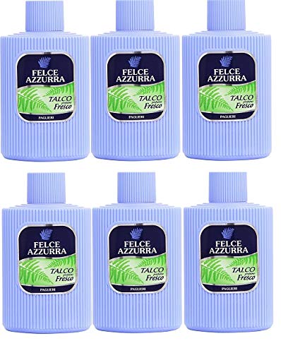6 X Paglieri Felce Azzurra Talco fresco corpo Cipria Talk Cipria talkum Barattolo da 150 G