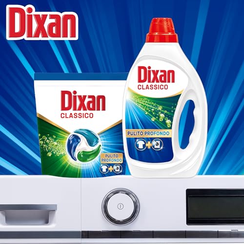 Dixan Liquido Classico Detersivo Lavatrice Formato Scorta (4 x 19 Lavaggi), Detersivo liquido lavatrice per una pulizia del bucato e freschezza igienica per la lavatrice, Rimuove le macchie da 20°C