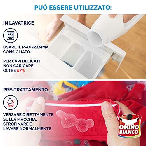 Omino Bianco - Detersivo Lavatrice Igienizzante Liquido, 30 Lavaggi, Igienizza i Capi e Rimuove Germi e Batteri, 1500 ml
