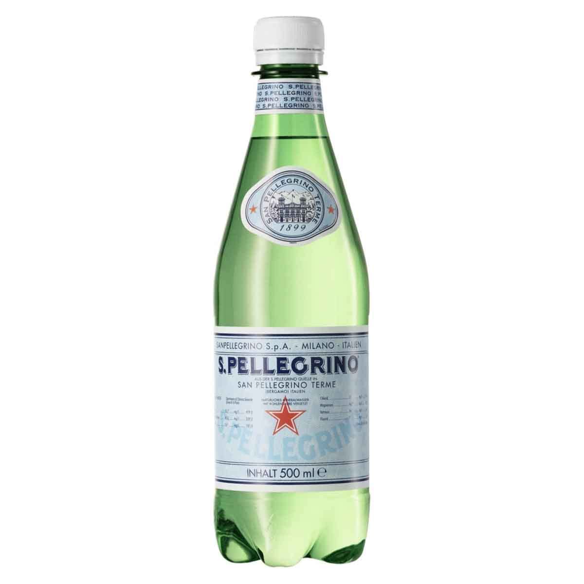SanPellegrino - Acqua minerale naturale, confezione da 24 pezzi, 24 x 500 ml con 6.00€ monouso, confezione da 24