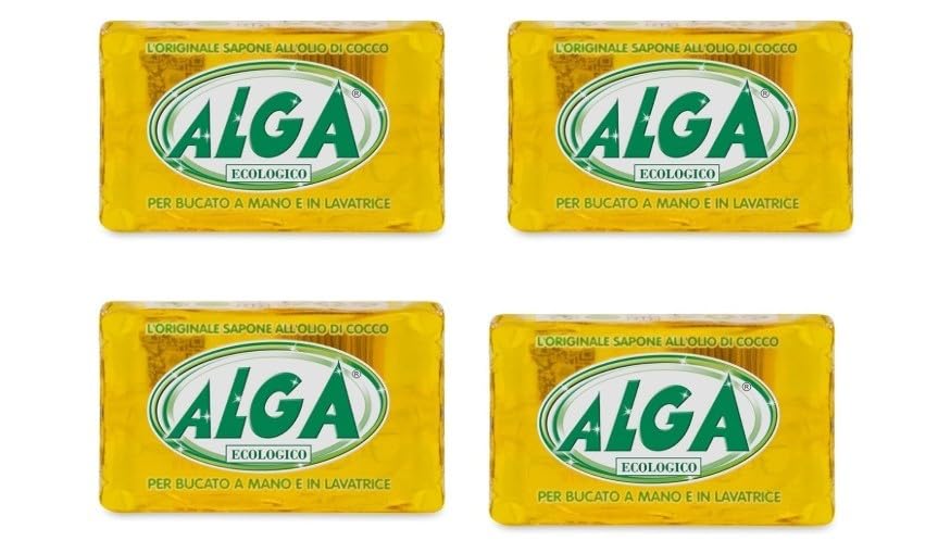 Alga Sapone Ecologico, Detersivo per Bucato a Mano e Lavatrice, 100% Naturale - 4 x 400gr