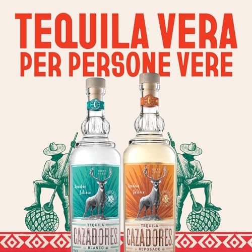 CAZADORES Tequila Blanco, 40% ABV, 70cl / 700ml, Alcool Bidistillato Prodotto con 100% Agave Blu Weber