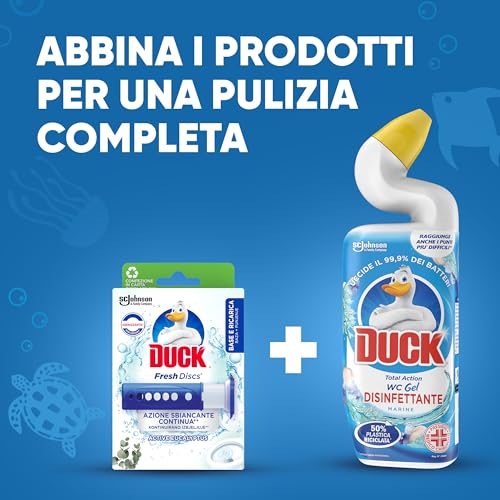 Duck Fresh Discs - 2 Ricariche da 6 Dischi Gel Igienizzanti WC, Fragranza Eucalipto con agenti candeggianti, Confezione da 2 Applicatori e 12 dischetti