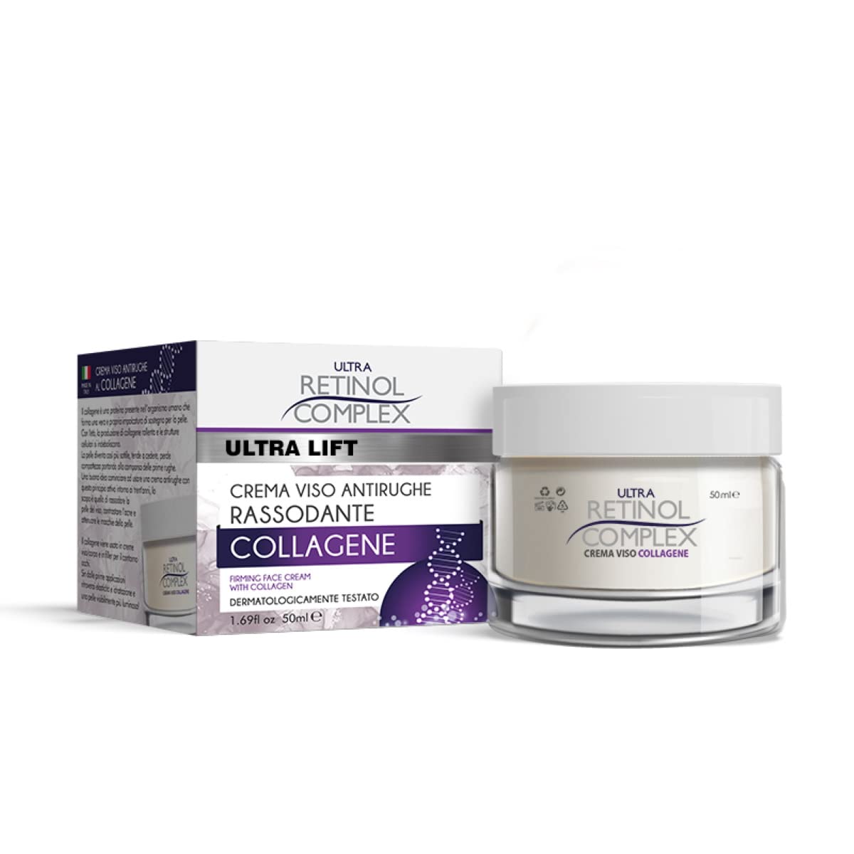 Ultra Lift - Crema Viso Antirughe Rassodante - Con Collagene - 50 ml - Ultra Retinol Complex