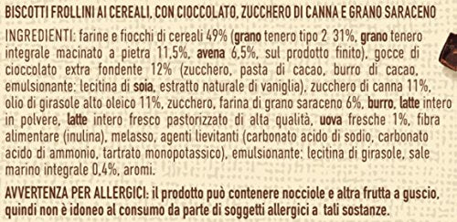 Galbusera GranSaraceno Frollino Integrale con Gocce di Cioccolato e Farina di Tipo 2 - Pacco da 12 x 260 g