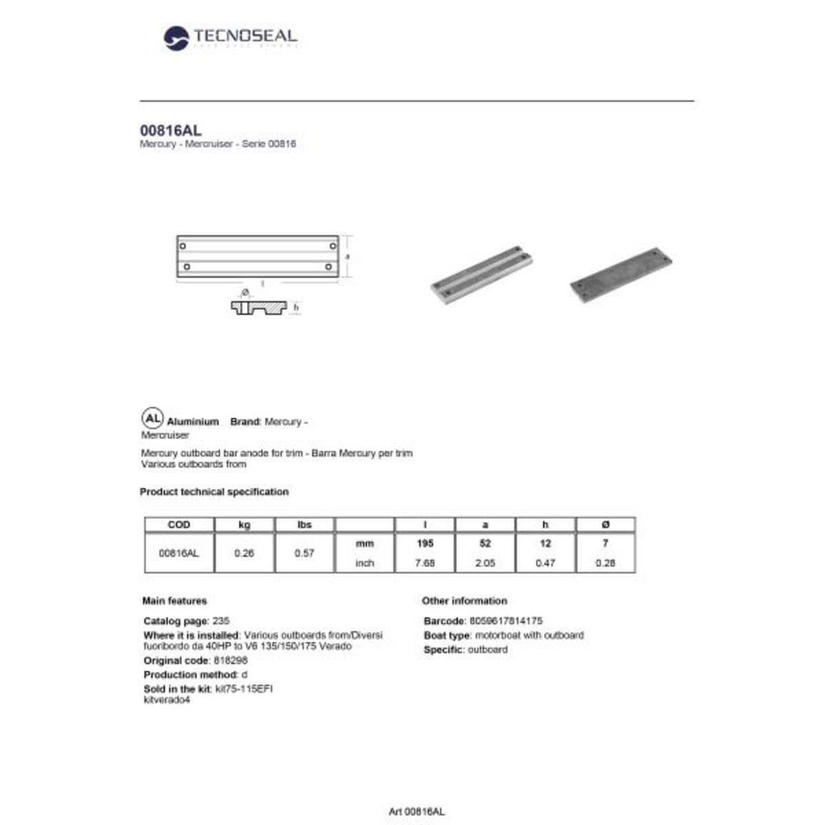 PIASTRA MERCURY 40 60HP ALL