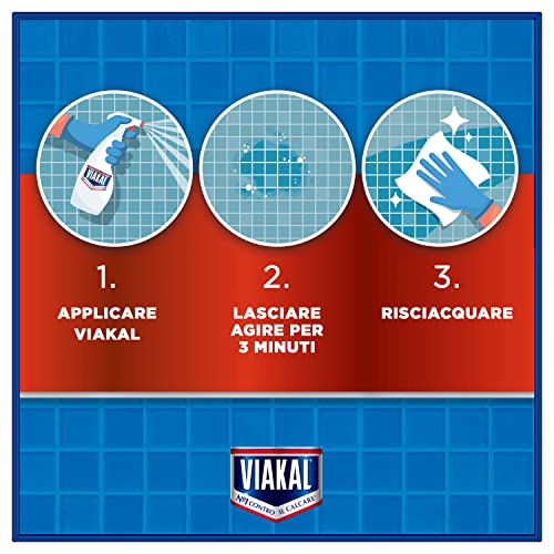 Viakal Classico Spray Anticalcare, (2 x 720ml), Tecnologia Anti-Goccia