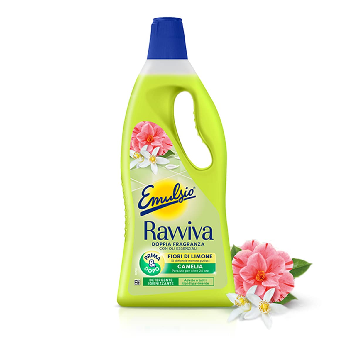 Ipershop Express EMULSIO RAVVIVA Tutti I Pavimenti - Doppia Fragranza: Fiori di Limone e Camelia 750 ml