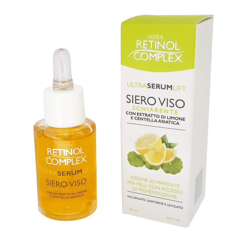 Ultra Retinol Complex Serium Lift Siero Viso schiarente con estratto di limone e centella asiatica per pelli con eccesso di pigmentazione per una pelle uniforme e levigata 30ml