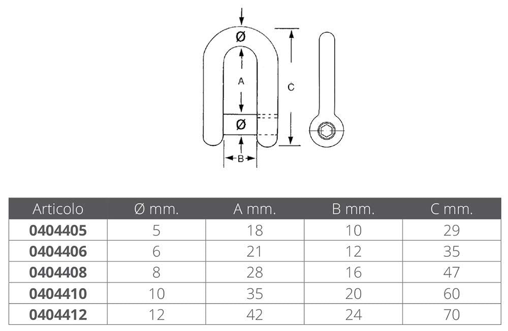 GRILLO Inox Perno Incassato Ø MM.10