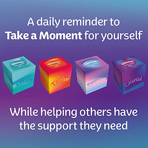 Kleenex Fazzoletti della collezione Take a Moment - 12 scatole cubiche per fazzoletti - In Aid of Mind - Contiene 4 motivi diversi
