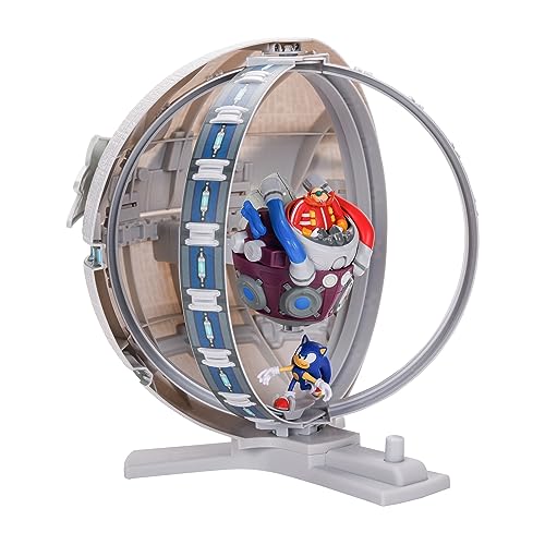 Sonic The Hedgehog Death Egg Playset, Personaggio Articolato 6 cm, Grande Stazione Spaziale, Alta 30 cm, Diventa un Playset da Battaglia, Bambini e Collezionisti