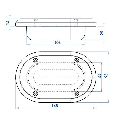 Plafoniera in Ottone Cromato Modello Ovale