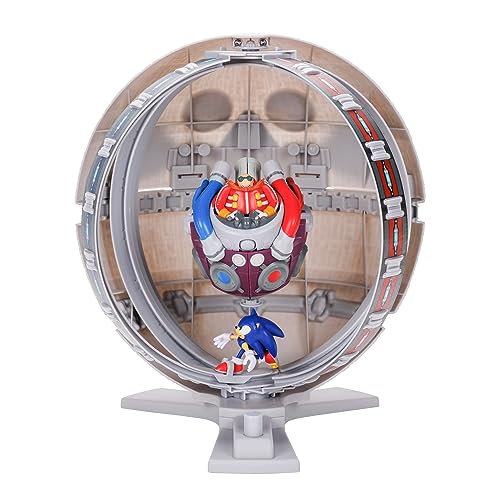 Sonic The Hedgehog Death Egg Playset, Personaggio Articolato 6 cm, Grande Stazione Spaziale, Alta 30 cm, Diventa un Playset da Battaglia, Bambini e Collezionisti